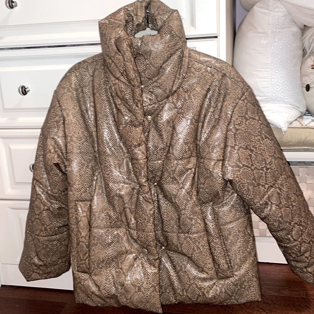 Nanushka snake skin puffer jacket